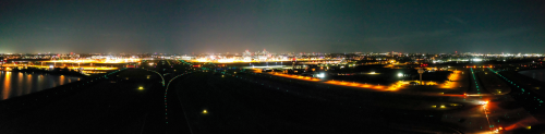 An image of a runway taken from an AUAV drone